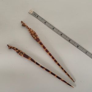 Hand carved hair sticks